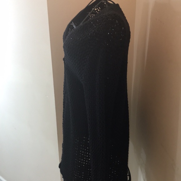 Lauren Ralph Lauren Black Hand Knit Button Front Cardigan - Picture 3 of 8